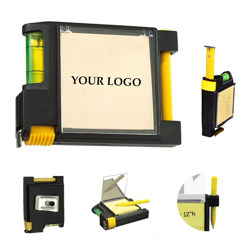 Steel Tape Measure with Spirit Level Note Memo Pad And Pen 3