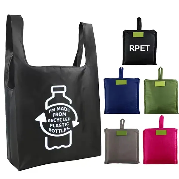 Reusable RPET Foldable Polyester Shopping Bag 3