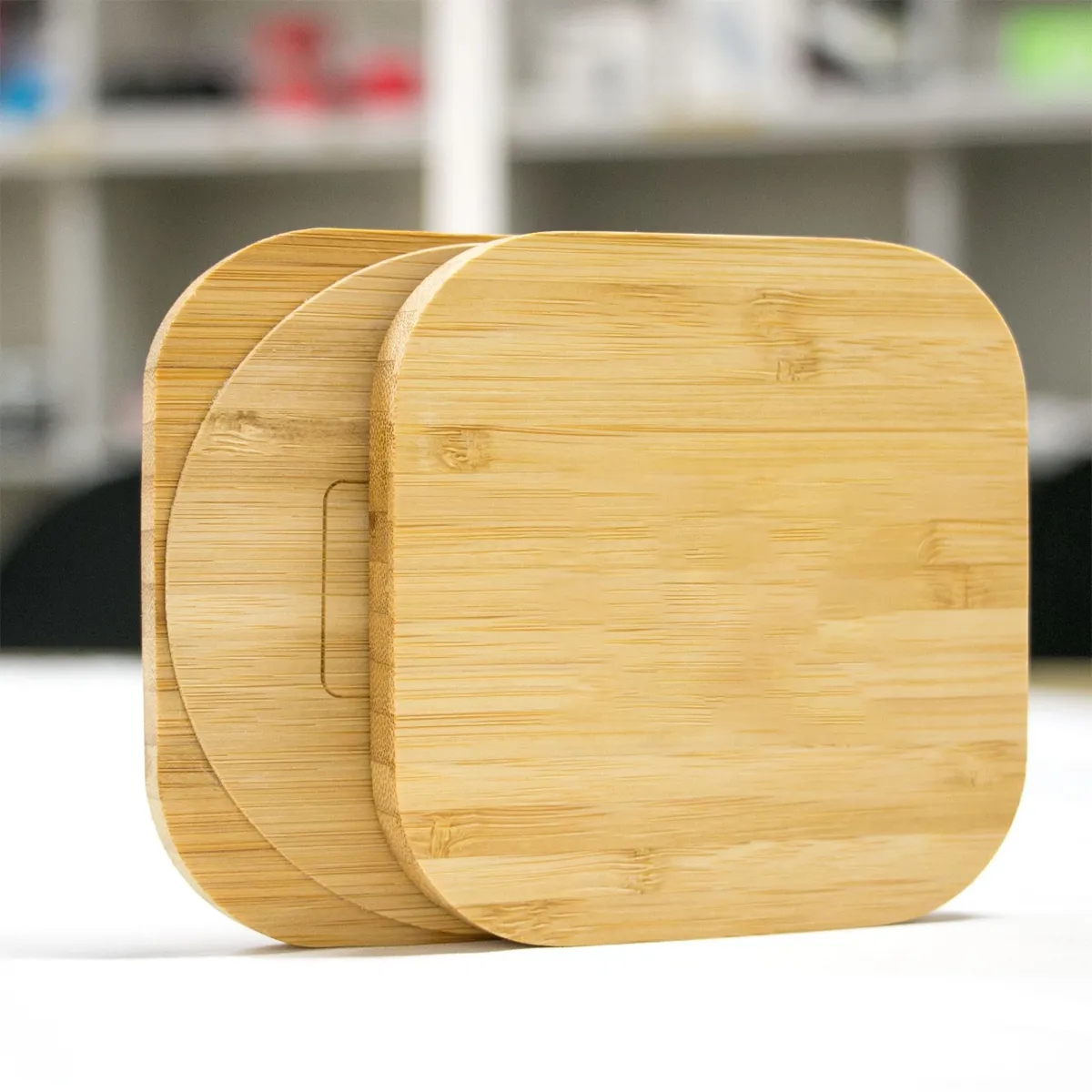 Bamboo Wood Cell Phone Fast Wireless Charger 4