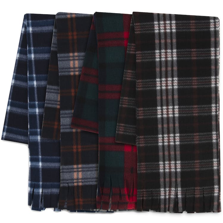 Plaid Winter Scarves - Assorted Fringe 60" x 8" 2