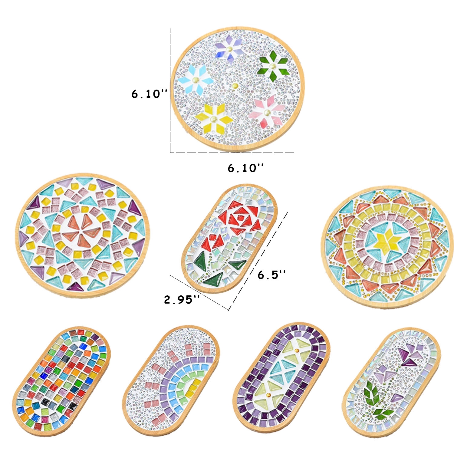 Diy Mosaic Kit With Bamboo Coaster 5