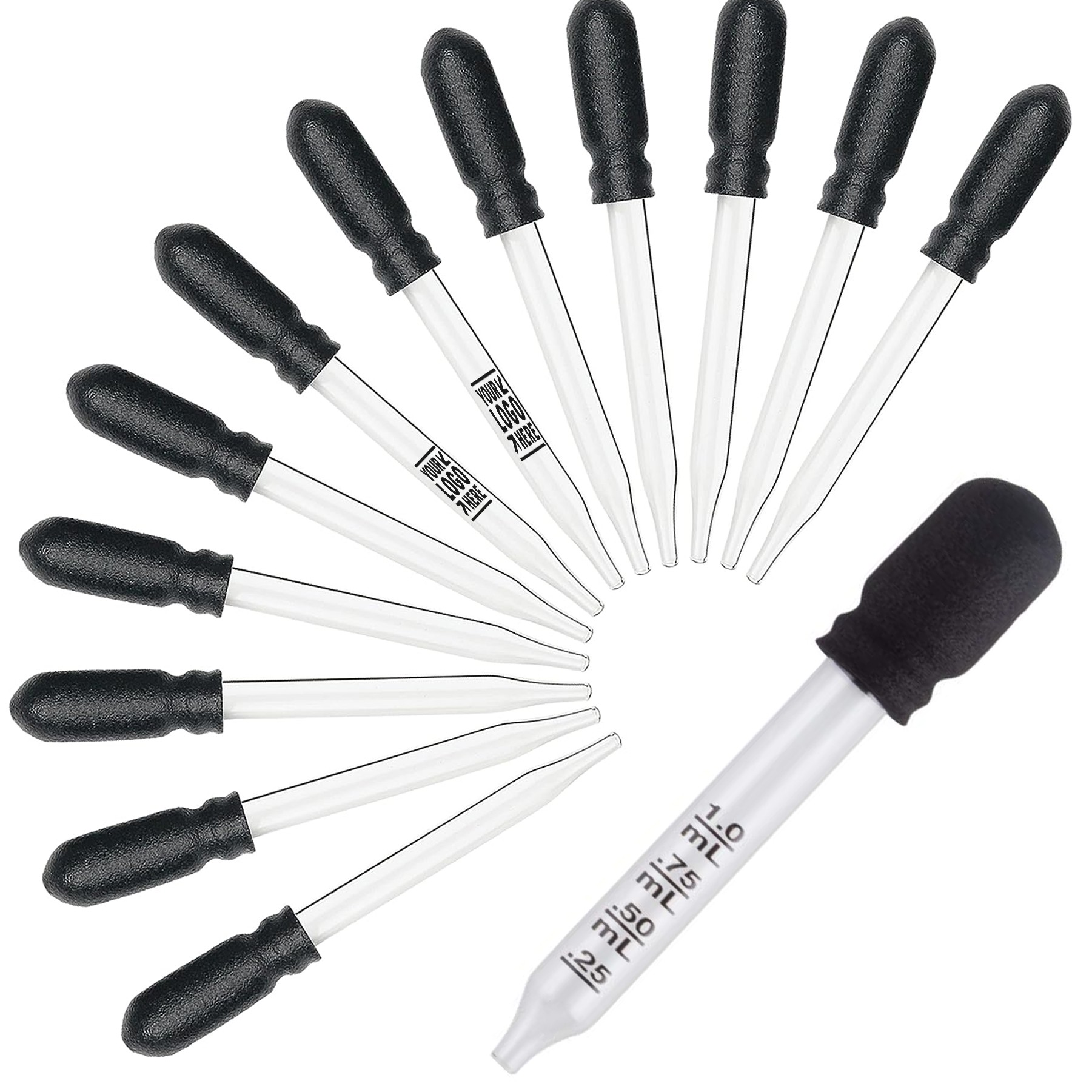 1mL Capacity Glass Ear Eye Liquid Medicine Dropper 2