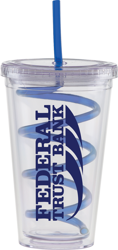 Carnival Cups-Color Curly Straw, Clear Lid 3