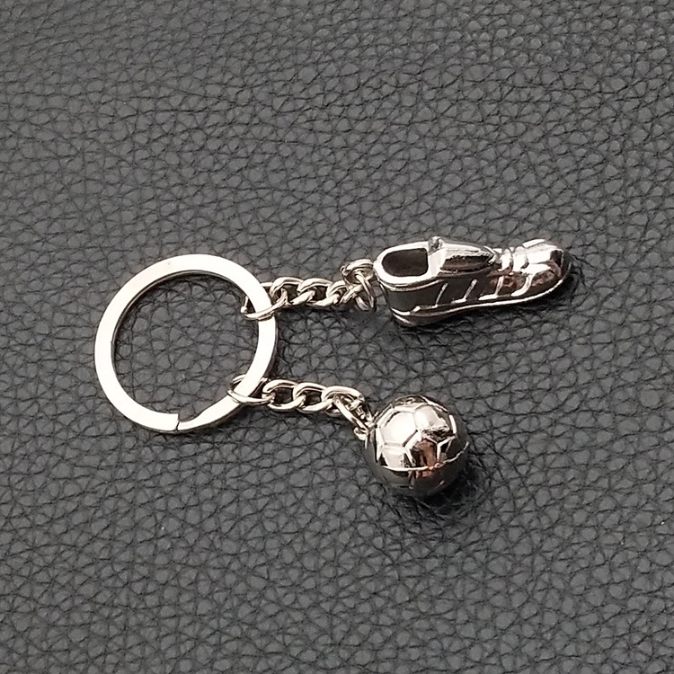 Football Shaped Key Chain with Shoes and Soccer Key Ring 2