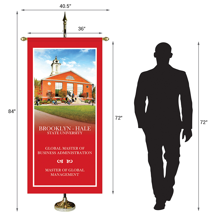 36" x 72" Premium Gonfalon 7' Kit / Straight Cut 9