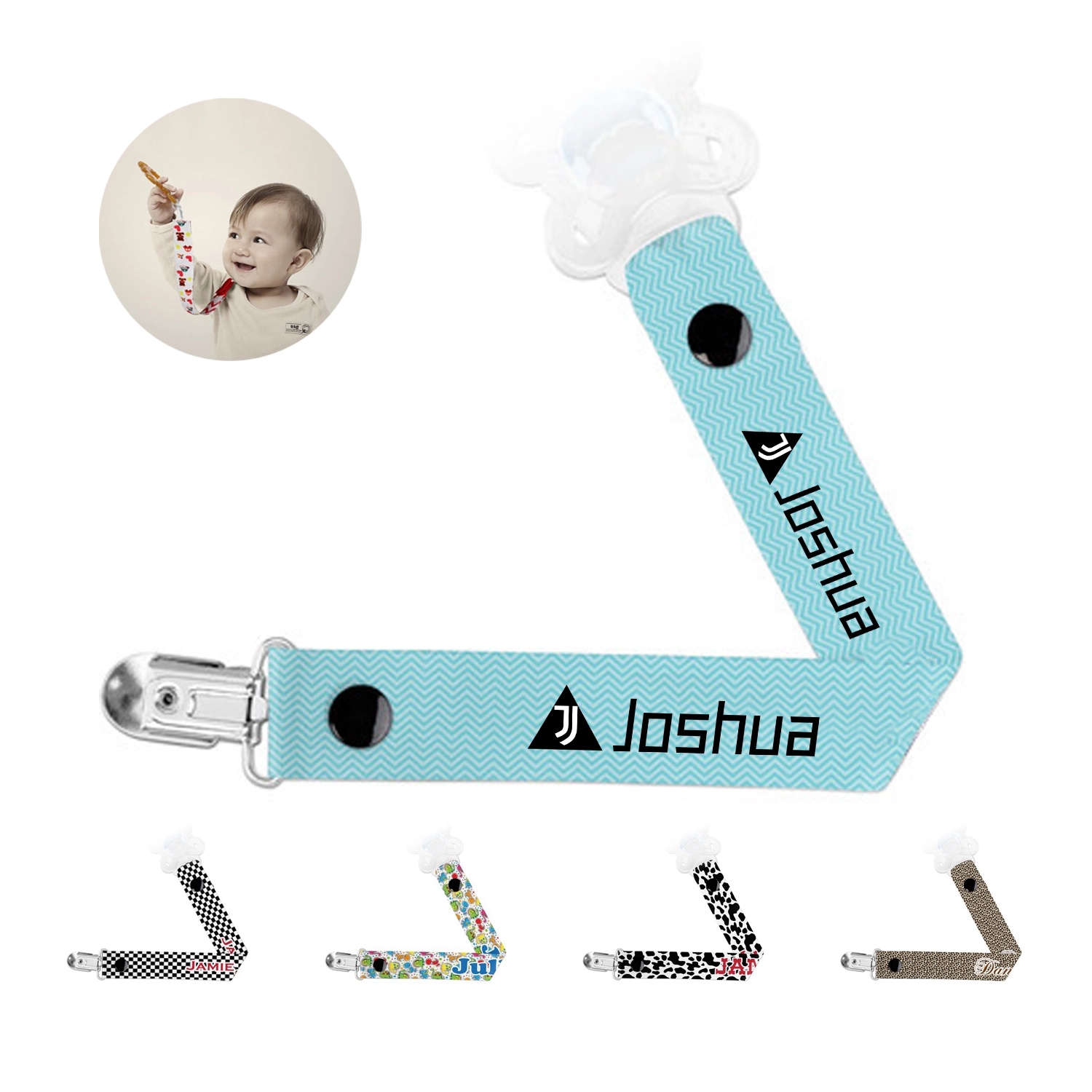 Baby Pacifier Straps Matal Clips Chain 1