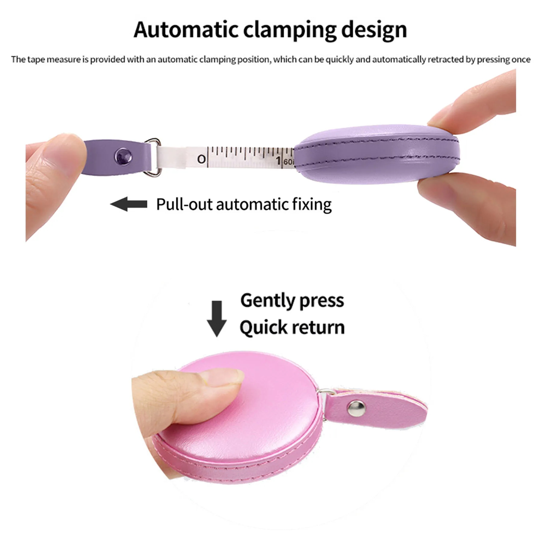 Mini PU Leather Round Sewing Tape Measure 5