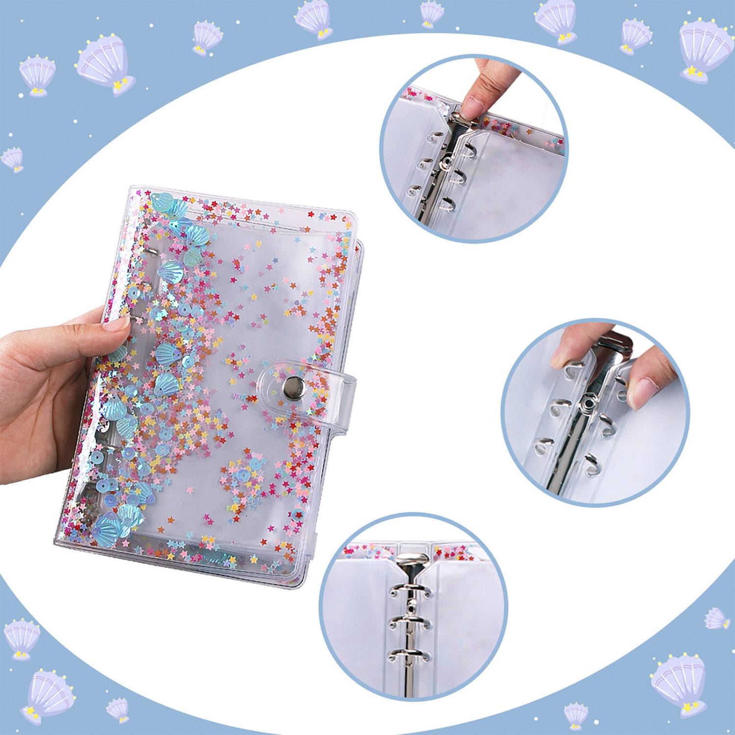 Clear Glitter Binder Notebook Cover 1