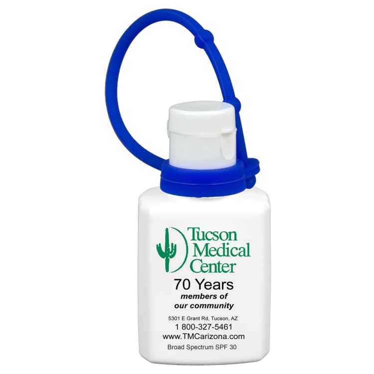 "SunFun Connect" .5 oz Broad Spectrum SPF 30 Sunscreen Lotion In Solid White Flip-Top Squeeze Bottle 3