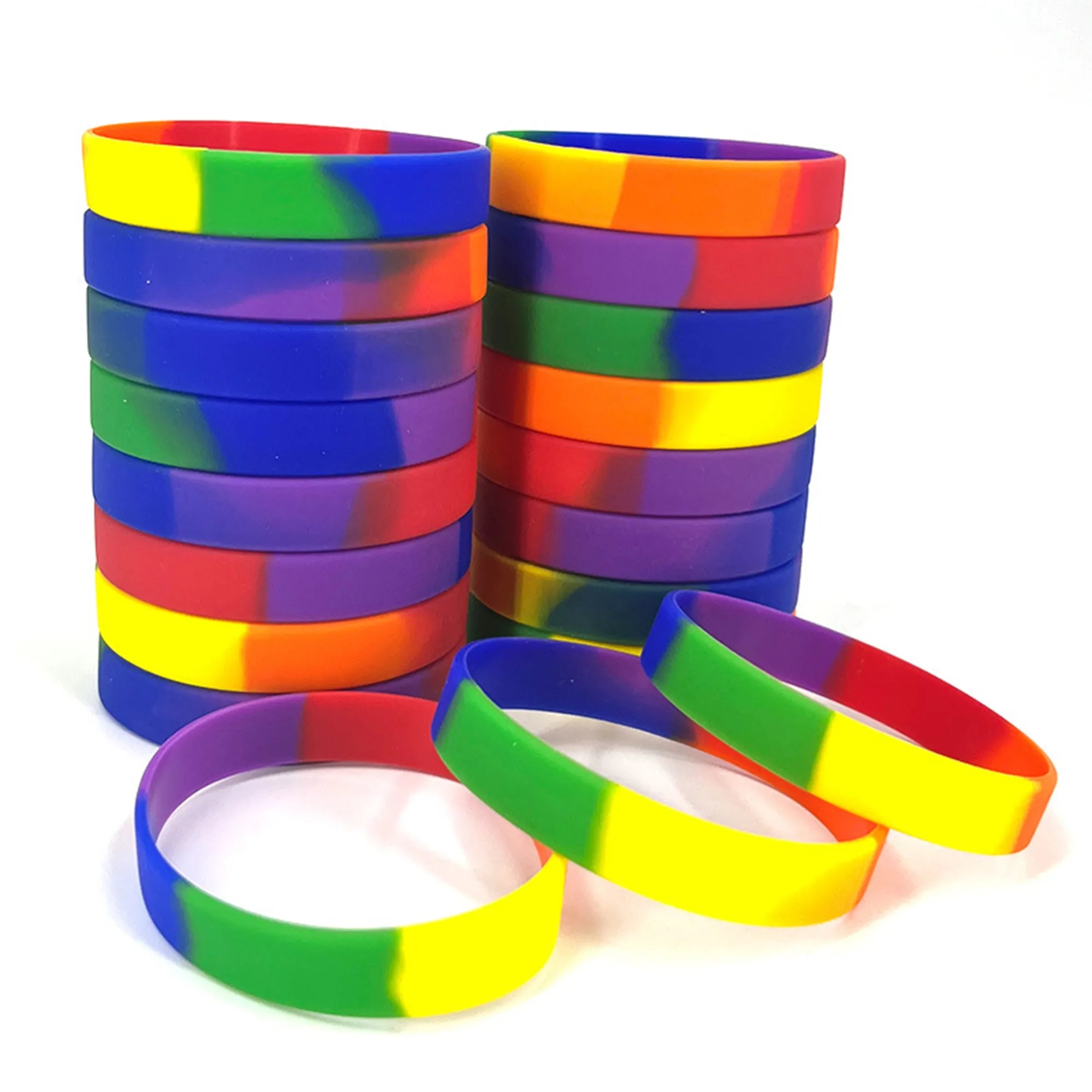 Rainbow Silicone Wristbands 1