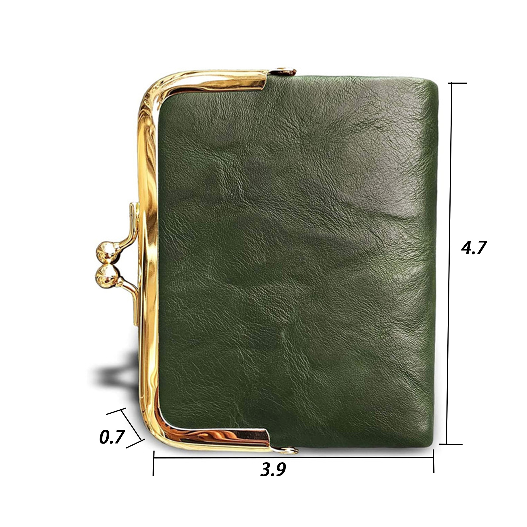 genuine leather Ladies Coin Purse With Zipper and Kiss Lock 9