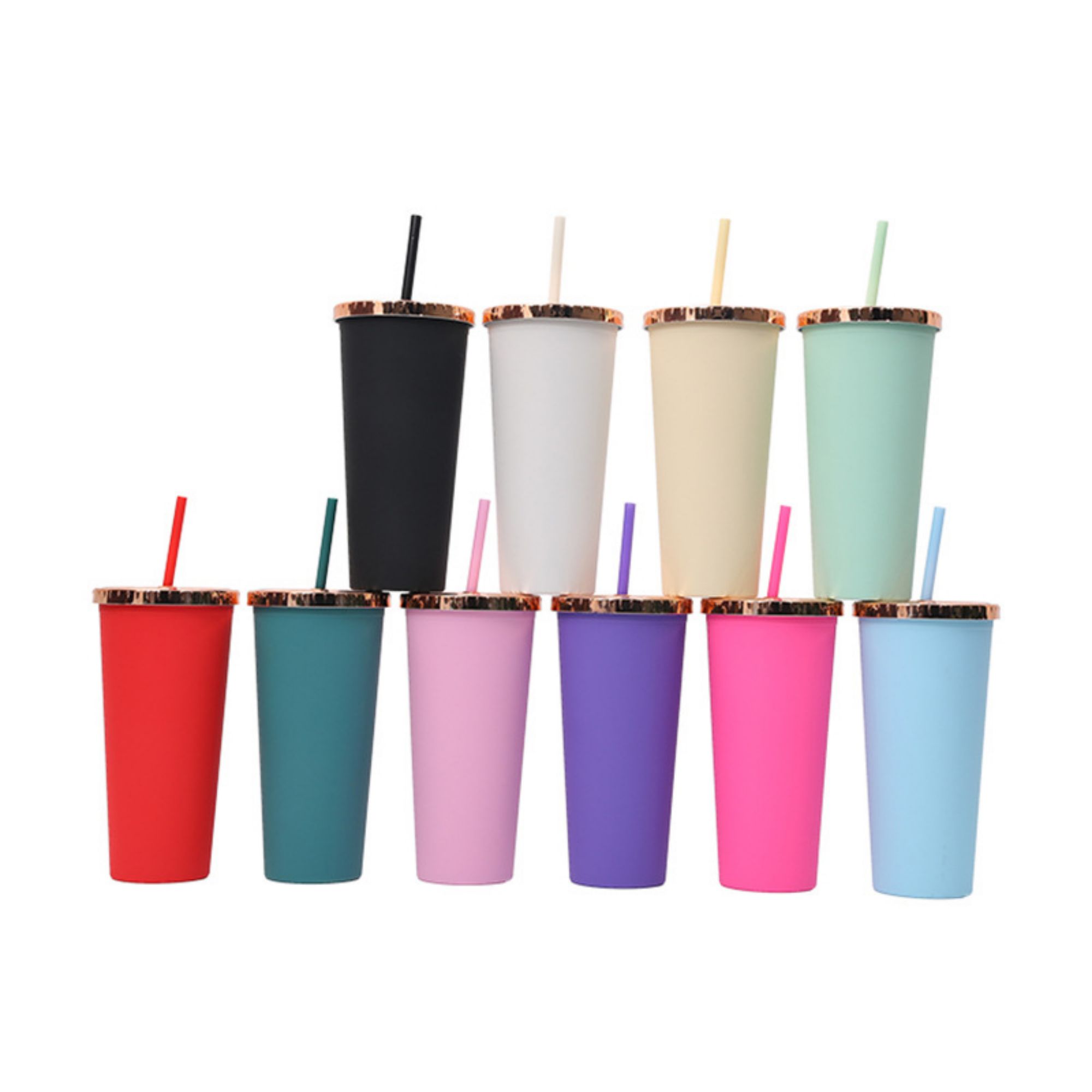 24 oz Flat Cap Straw Cup