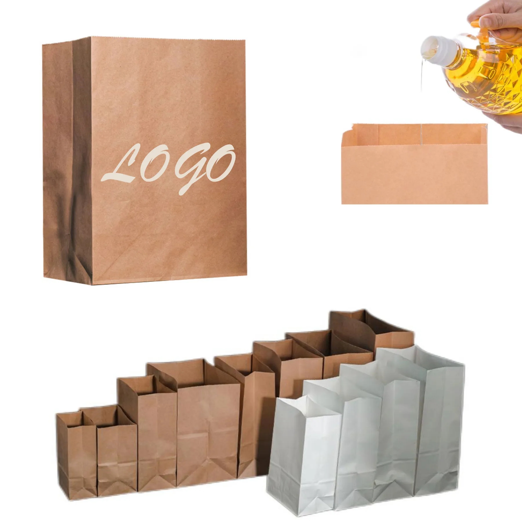 Oil-proof Food Grade Kraft Paper Bagde Kraft Paper Bag 4