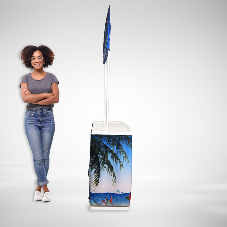 Portable Counter / Trade Show Display Table w. Custom Graphic Wrap / Overhead Sign (Dye Sublimation) 15