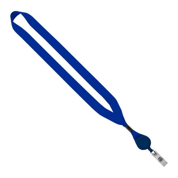 3/4" Polyester Lanyard with Metal Crimp & Retractable Badge Reel 211
