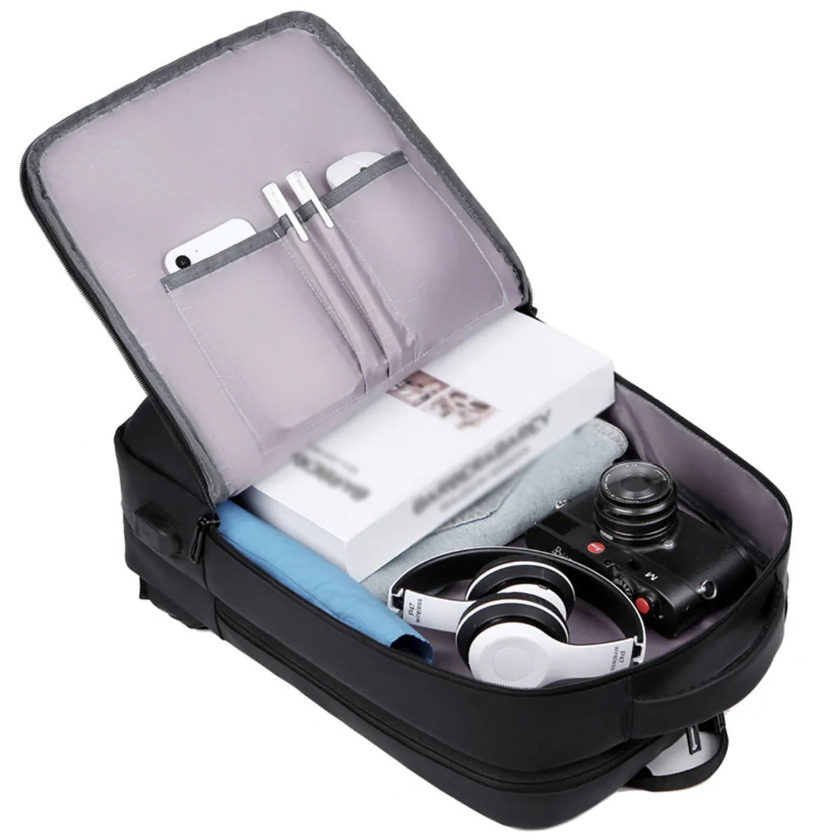 Multi-Pockets Business Travel Laptop Backpack with USB Port 1