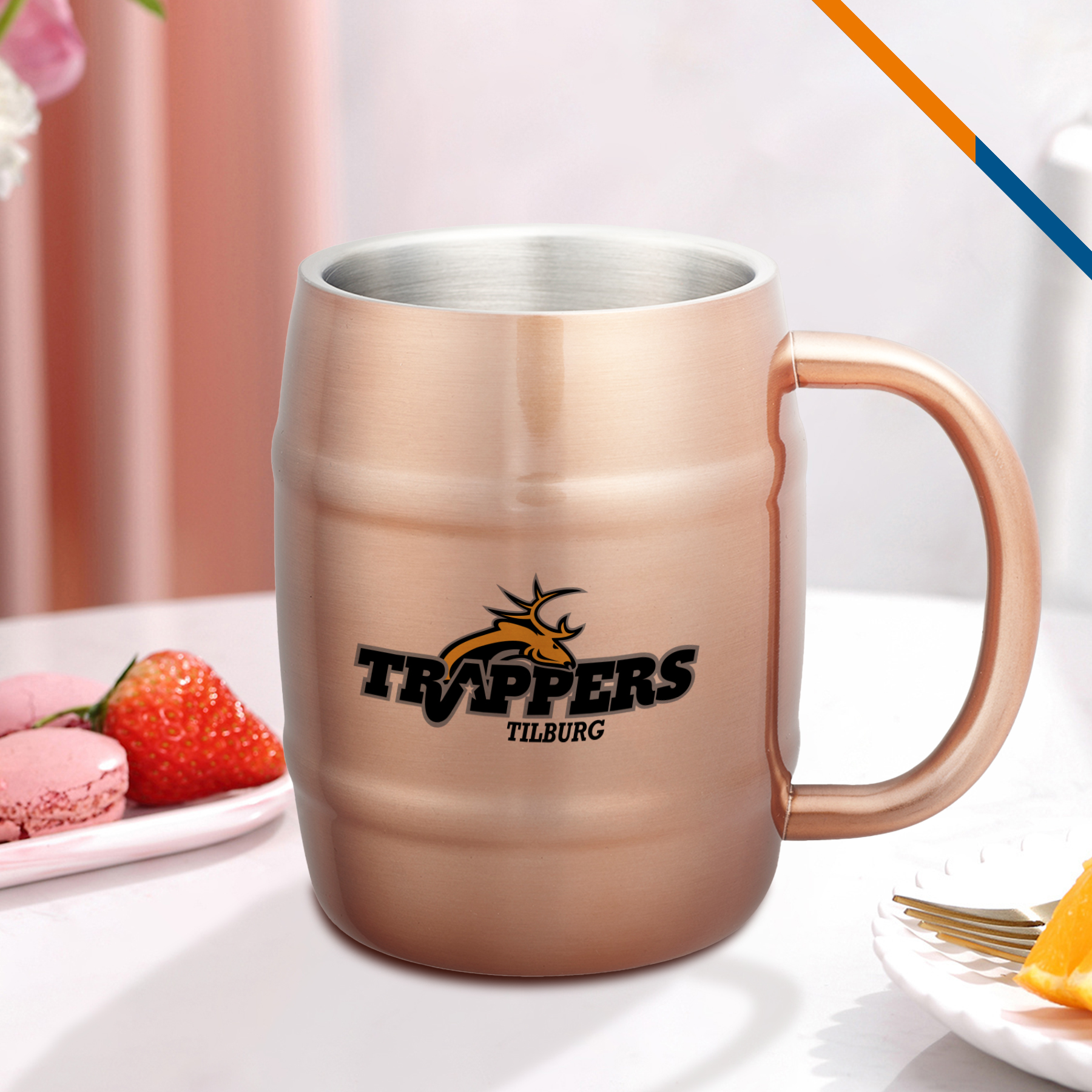 Difal Stainless Steel Barrel Mug - 14 OZ. 1