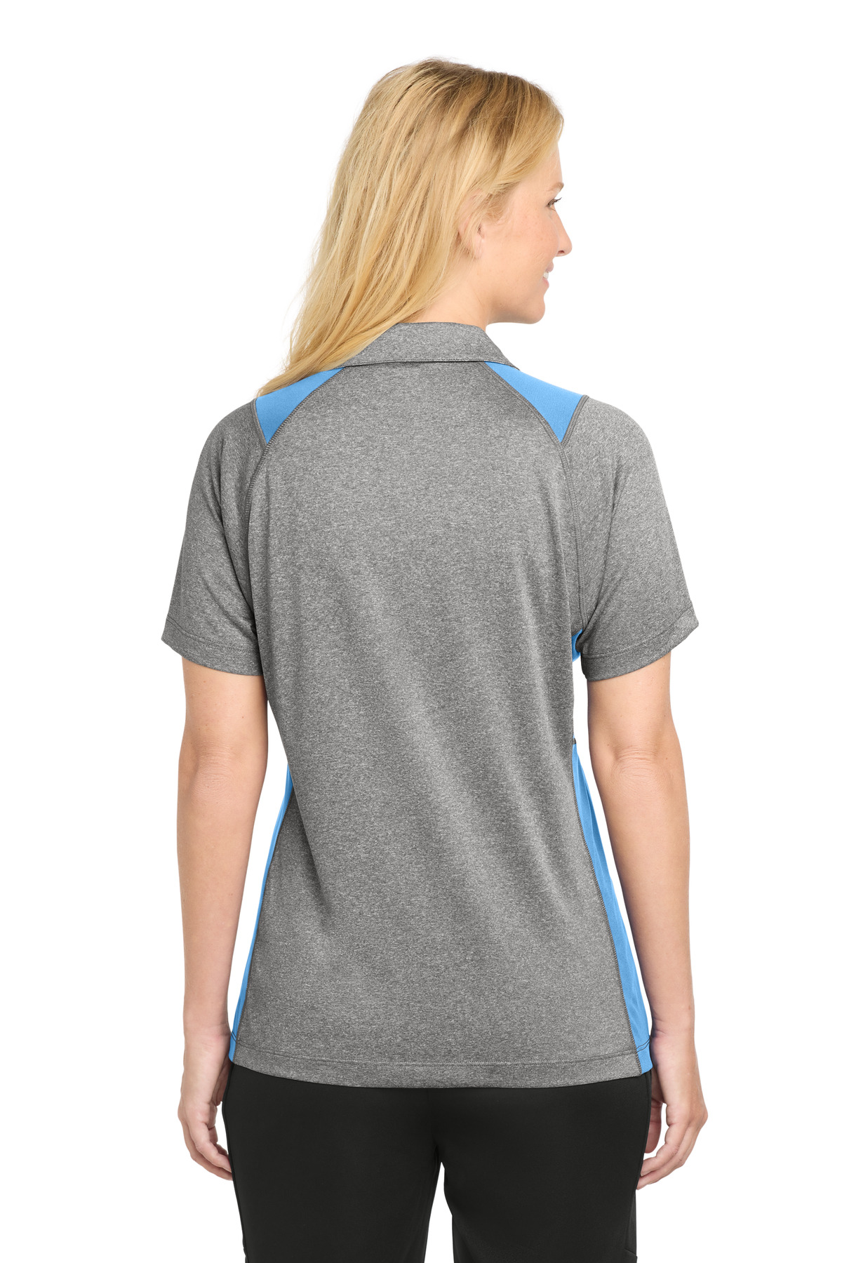Sport-Tek Women's Heather Colorblock Contender Polo. LST665 47