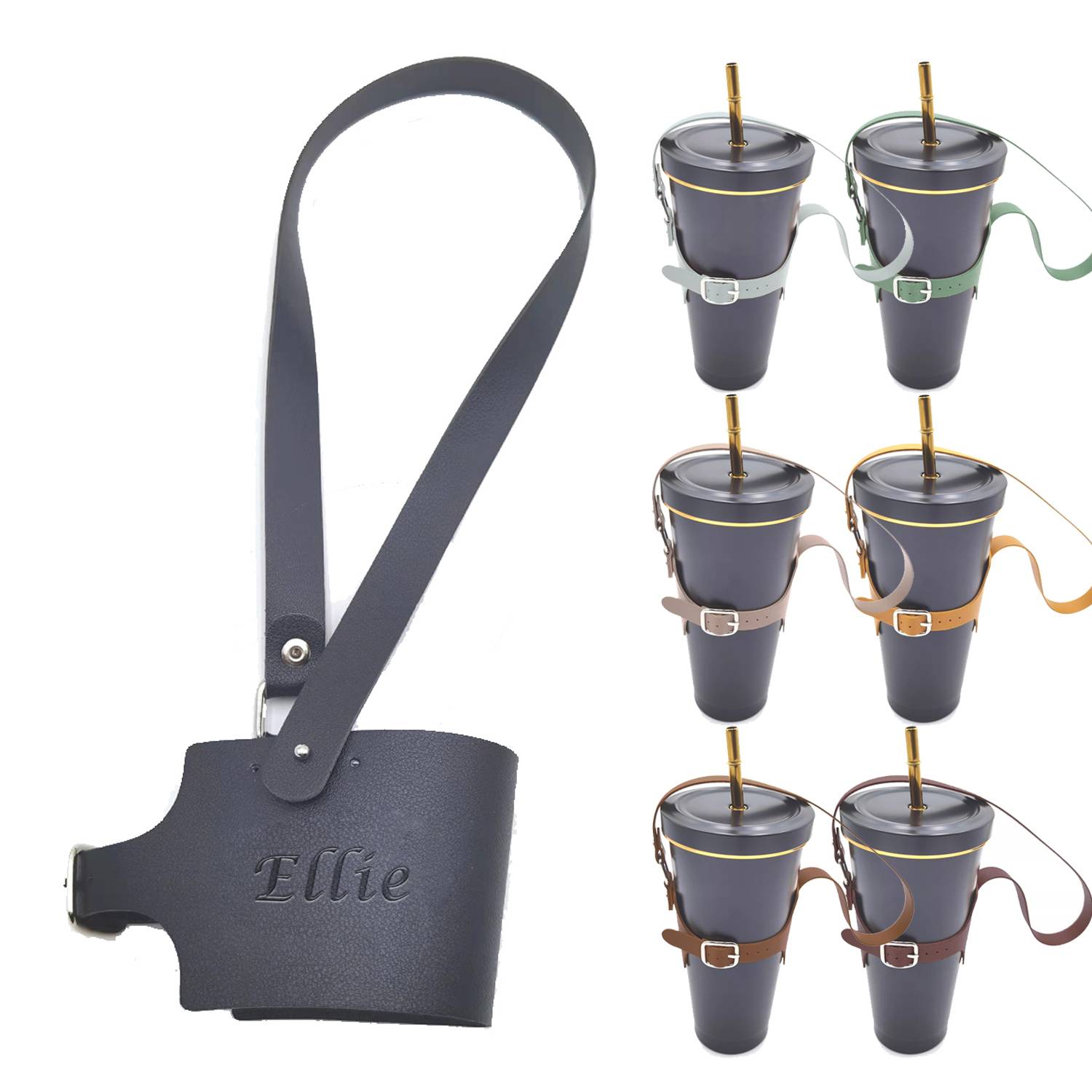 Drink Cup Holder with Adjustable Shoulder Strap 5