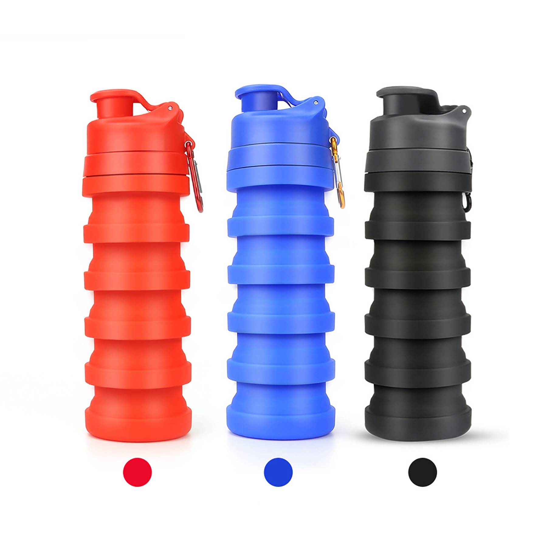 16.6 oz Silicone Foldable Water Bottles for Travel Camping 4