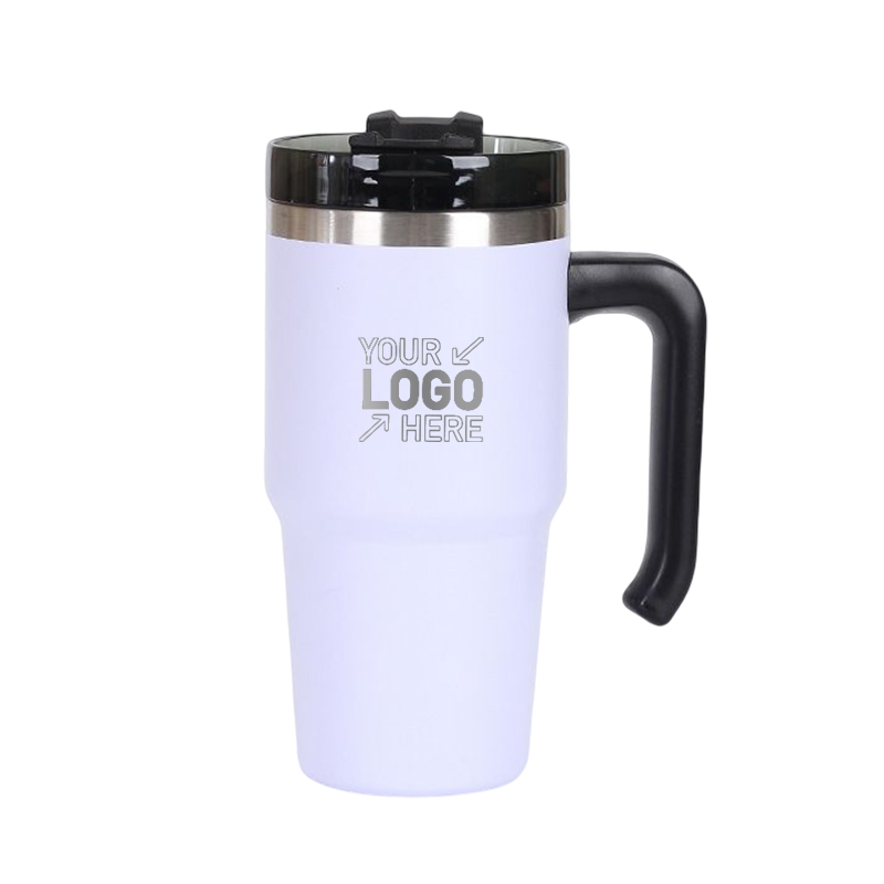 20 OZ Double Walls Stainless Steel Auto Tumbler With Straw And Handle 8