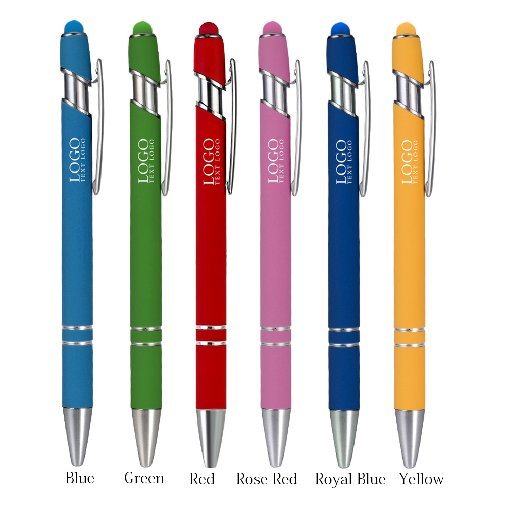 Metal Ballpoint Pen With Color Stylus Tip 2