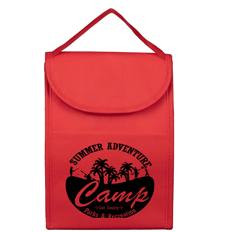 7"W x 10"H x 5"Gusset - "ARCTIC CHILL" Tall Insulated Cooler Lunch Tote with Hook & Loop Closure 17