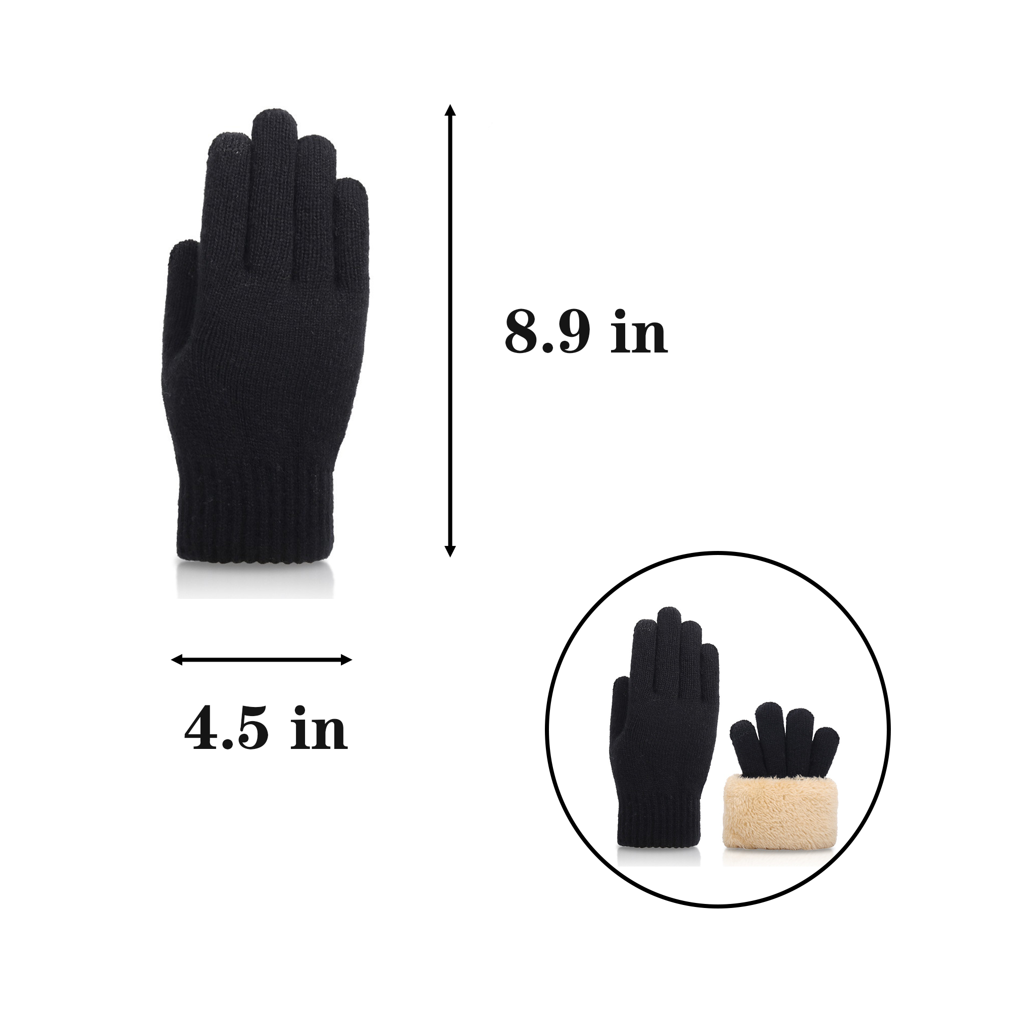Plush Knitted Warm Gloves 2