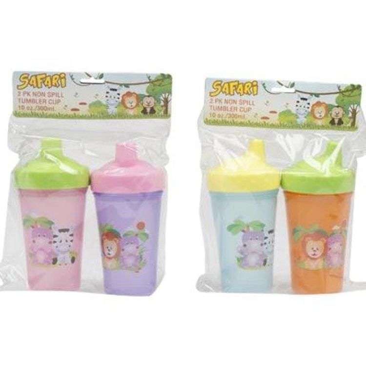 Tumbler Baby Cups - Assorted Colors 2 Pack Non-Spill 1