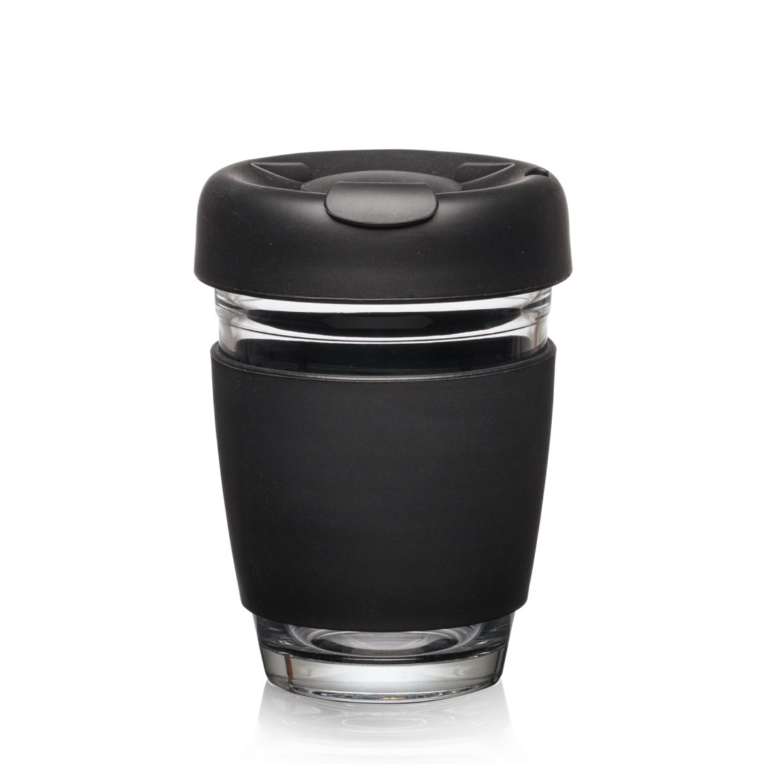 Retiro Borosilicate Glass Tumbler w/Silicone Lid - 8oz, custom stadium cup with logo imprint 5