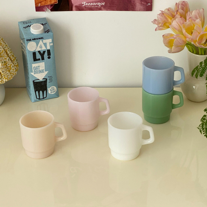 Coloured Stackable Glass Mug 8