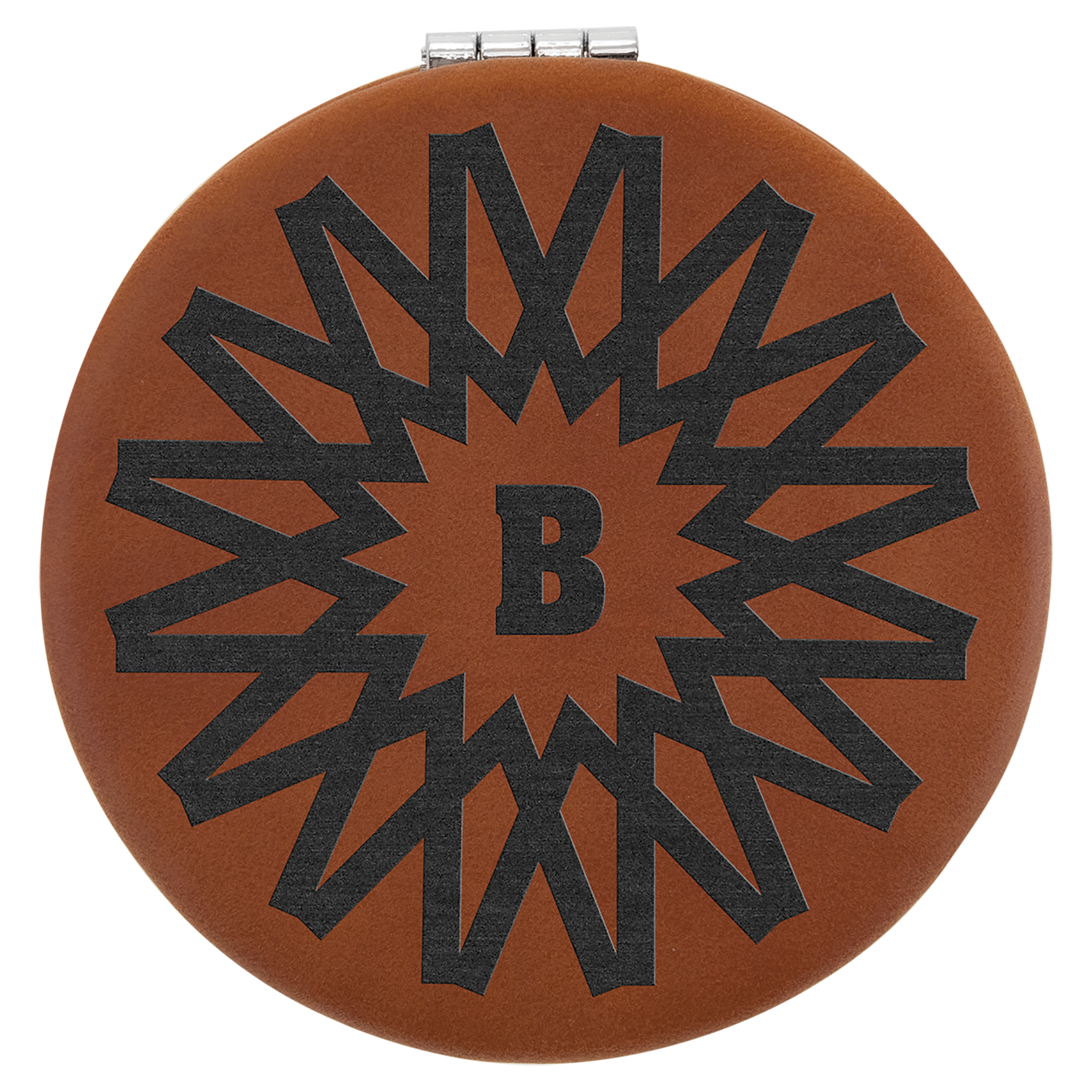2 1/2" Laserable Leatherette Compact Mirror 3