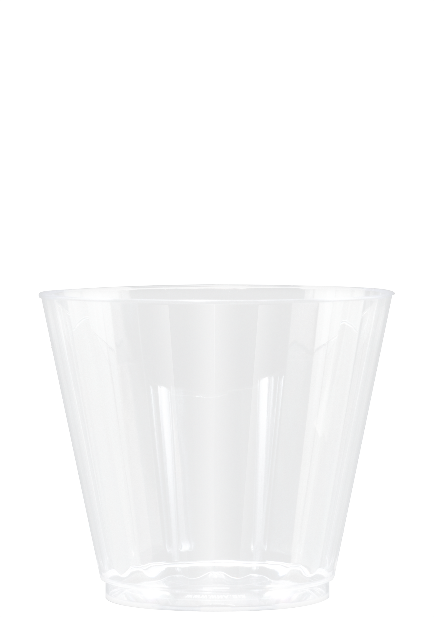 9 oz Hard Plastic Fluted Rocks Cup Clear Tradition Print, custom paper cup with logo imprint 3