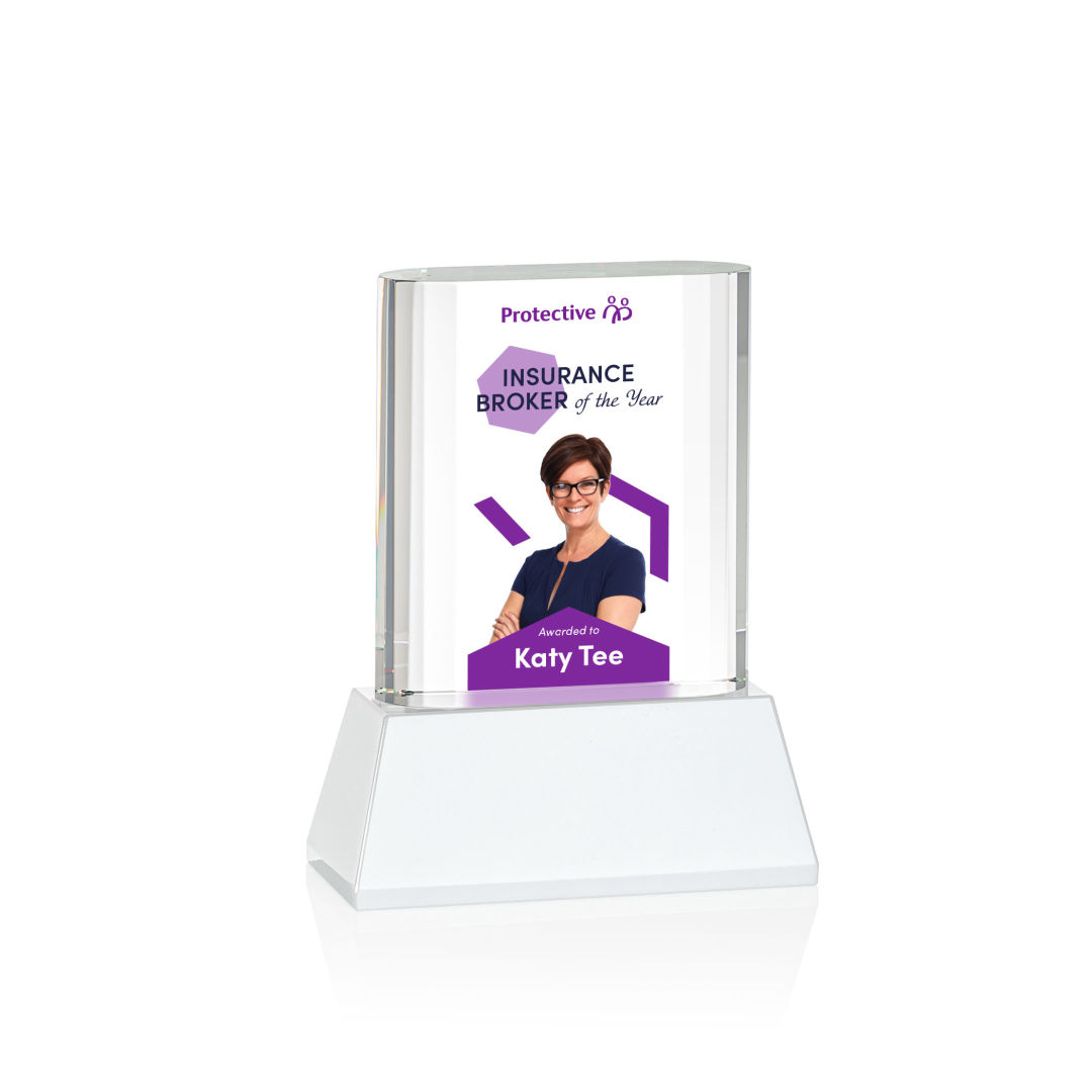 Merit VividPrint™ Award on Base - White 5