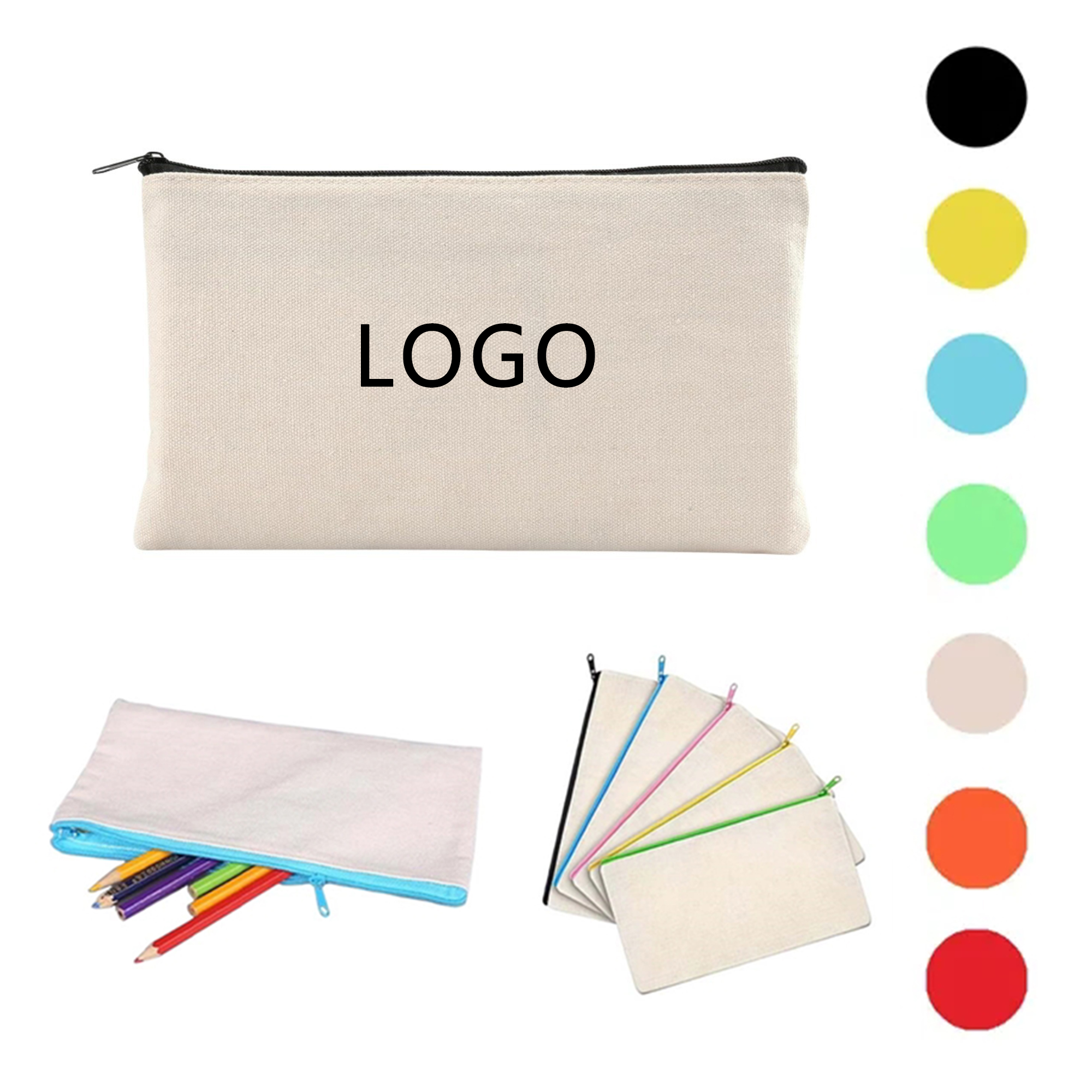 Blank Canvas Pencil Case Zipper Pouch 2