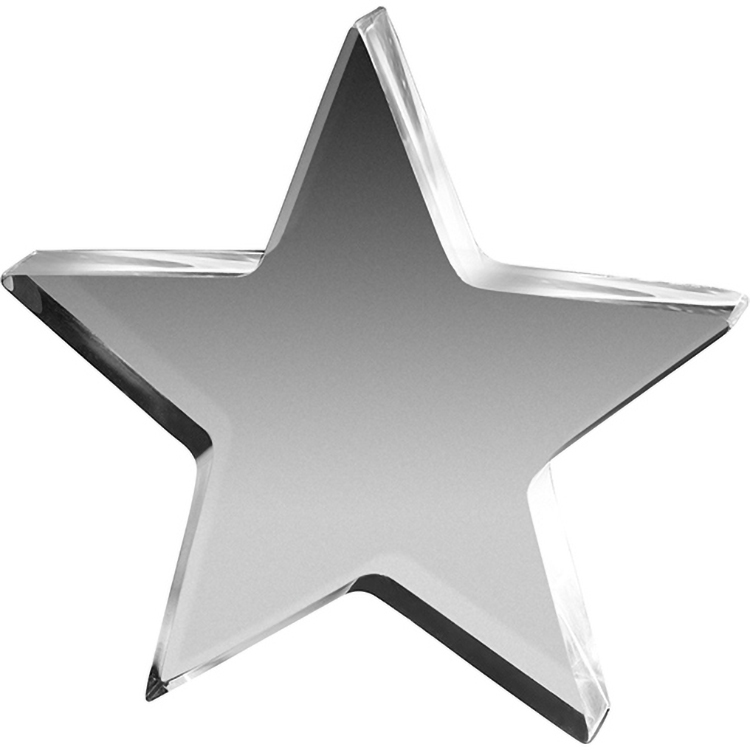 Clear Star Acrylic Paper Weight (5"x 5"x 3/4") Screen-Printed 2