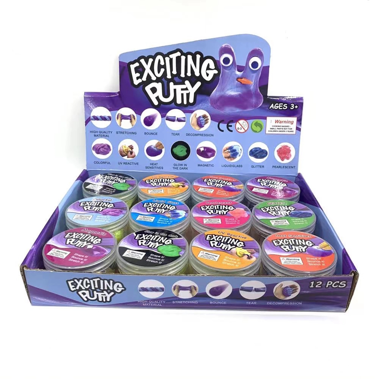 UL List Stress Relief Putty Toy with Tin- Plastic Case 1