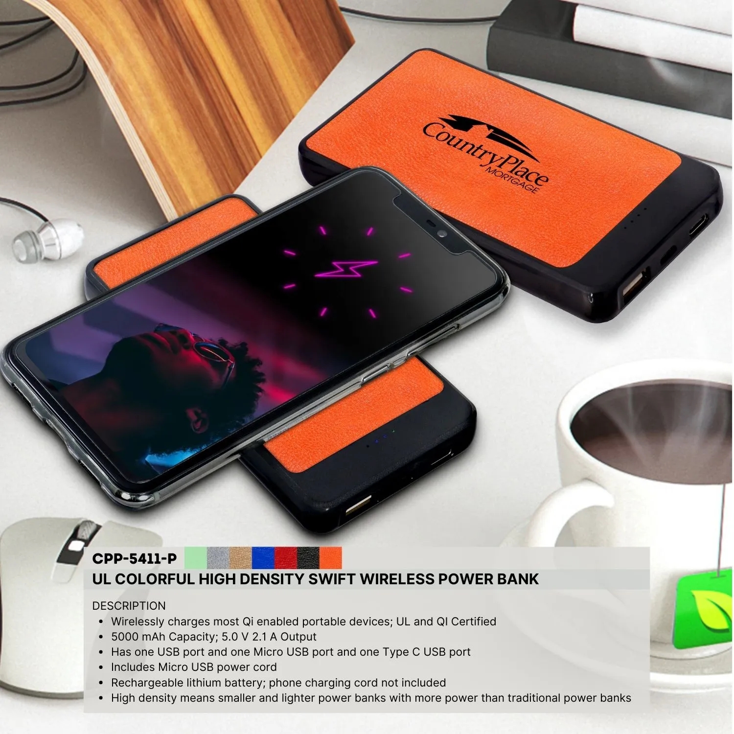 UL COLORFUL HIGH DENSITY SWIFT WIRELESS POWER BANK 8