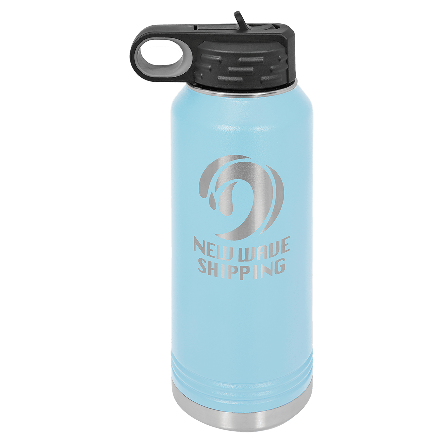 32 oz. Light Blue Powder Coated Laser Engraved Polar Camel Water Bottles, custom water bottle with logo imprint 2