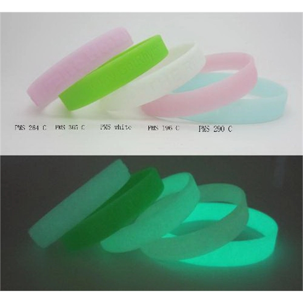 glowing debossed silicone bracelet wristbands 3