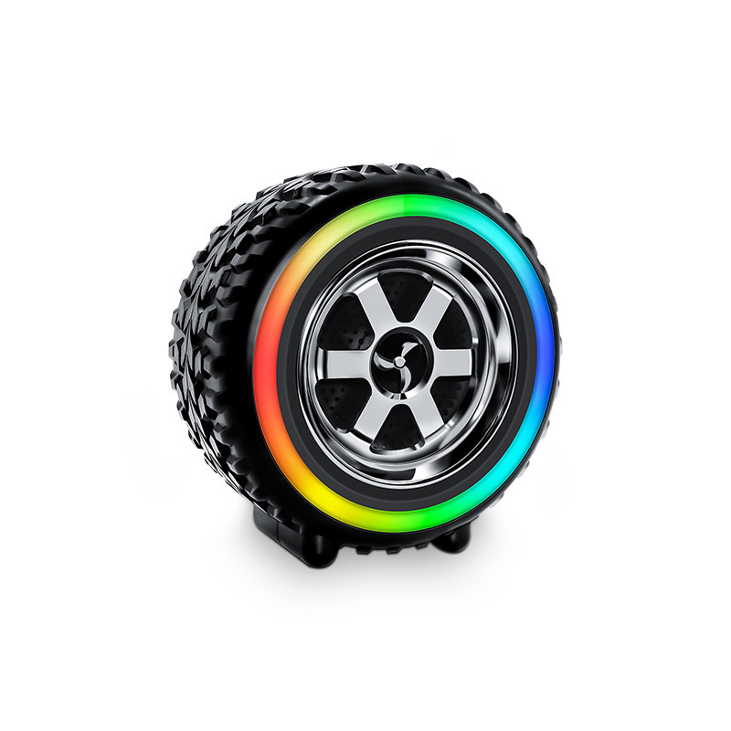 SonicWave Drive Tire-Shaped Bluetooth Speaker with LED Lights 6