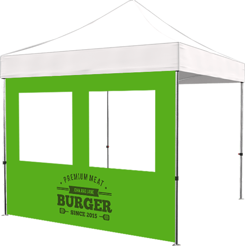 10ft Tent Wall Only w/Two Clear PVC Windows- 1 Side Imprint 2