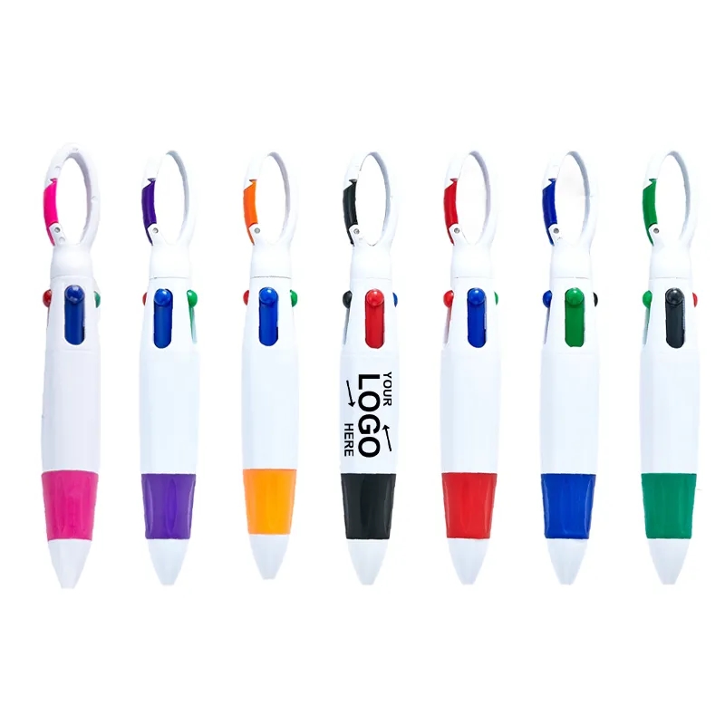Retractable Shuttle Ballpoint Pens With Carabiner Clip