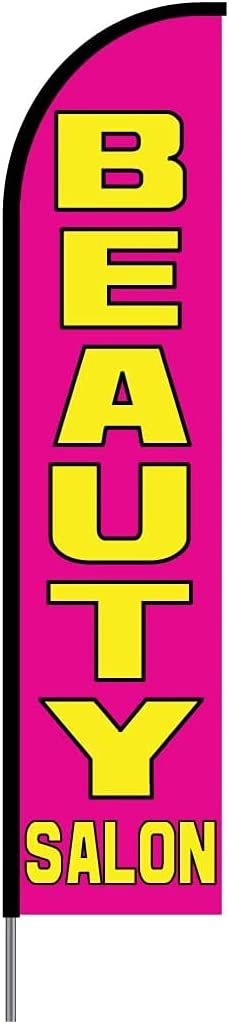 Beauty Salon(Pink) Flag Kit Hardware 15' Feet Feather Flag Sign feather banners Outdoor Banner 1