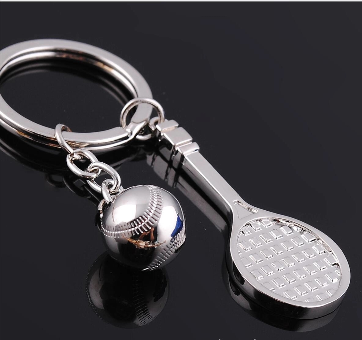 Metal Tennis Set Keychain 2