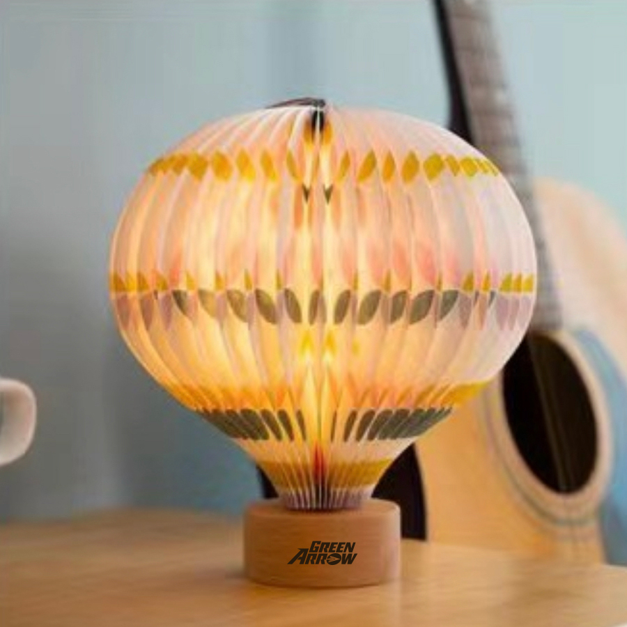 360 Degree Foldable Hot Air Balloon Paper Lamp with Built In 1200mAh Rechargeable Battery 4