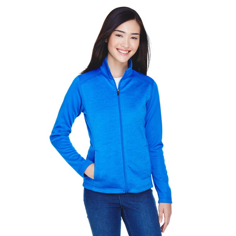 Devon & Jones Ladies' Newbury Colorblock Mélange Fleece Full-Zip 3