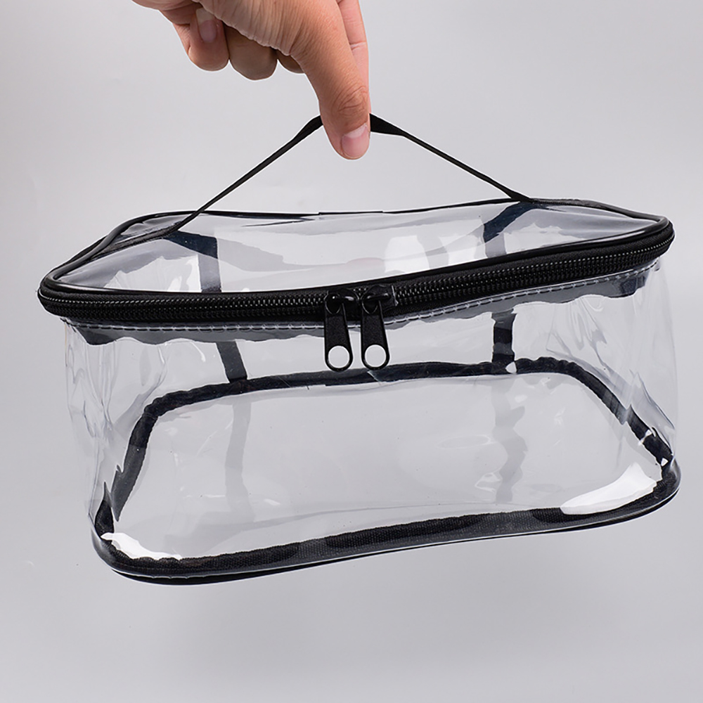 Clear Travel Toiletry Makeup Bag with Handle 5