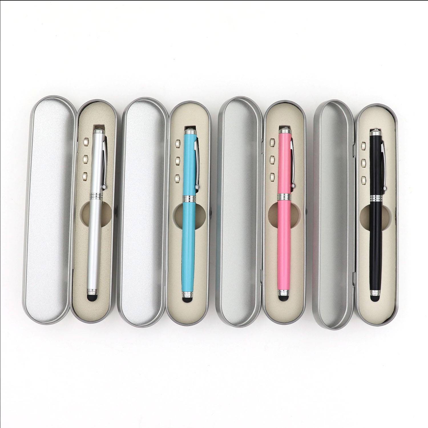 4-In-1 Metal Multifunction Pen w/ Case 4