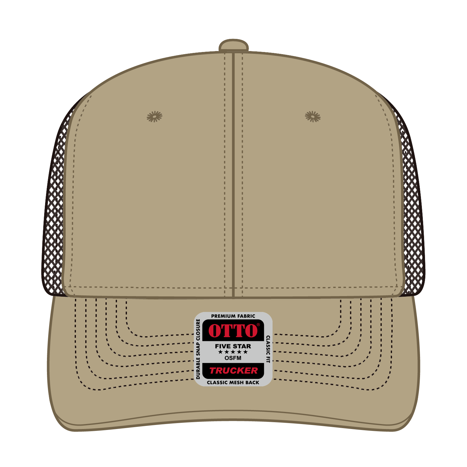 OTTO CAP® 6 Panel Mid Profile Mesh Back Trucker Hat 49